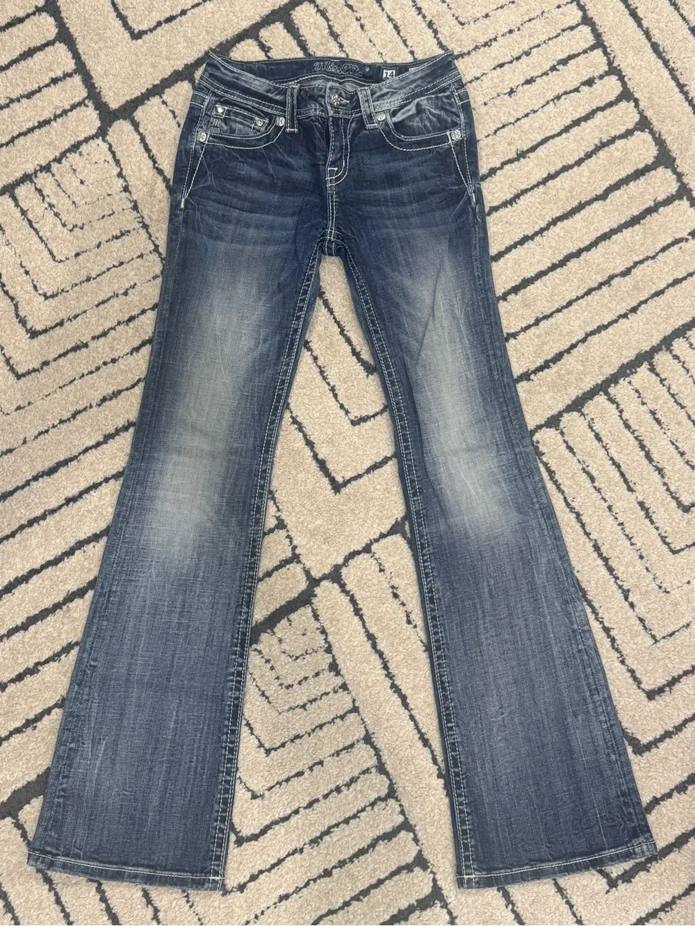Miss Me Girls Medium Wash Bootcut Jeans size 14